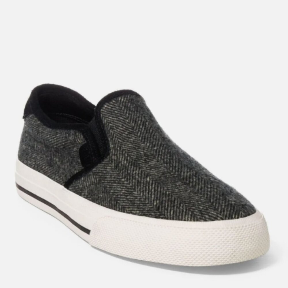 COPY - Polo Ralph Lauren Men's Vaughn Slip On II Sneaker  Herringbone BLK/CREAM…